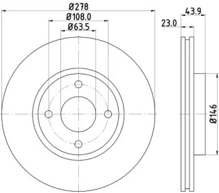 Тормозной диск HELLA PAGID для FORD FIESTA VI 1.5 TDCi