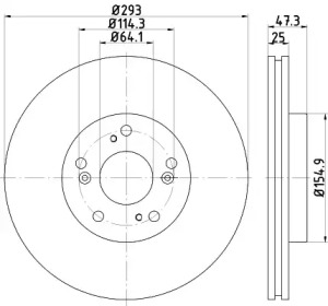 Дисковой тормозной механизм HELLA PAGID для HONDA CIVIC IX (FK) 1.6 i-DTEC (FK3)
