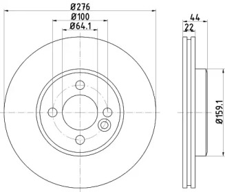 Дисковой тормозной механизм HELLA PAGID для MINI MINI Кабриолет (R52) Cooper