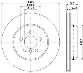 Тормозной диск HELLA PAGID для BMW 3 (F30, F80) 320 i xDrive