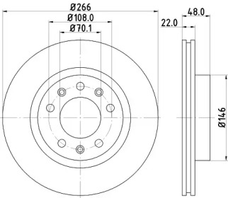 Тормозной диск HELLA PAGID для PEUGEOT 308 SW II 1.6 THP 163