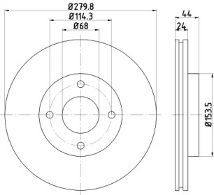 Тормозной диск HELLA PAGID для NISSAN CUBE (Z12) 1.6 16V
