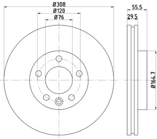 Дисковой тормозной механизм HELLA PAGID для VW TRANSPORTER VI c бортовой платформой/ходовая часть (SFD, SFE 2.0 TDI