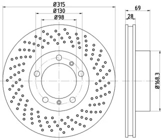 Тормозной диск HELLA PAGID для PORSCHE CAYMAN (981) 2.7