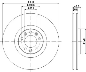 Тормозной диск HELLA PAGID для PEUGEOT 308 SW II 1.6 THP 163