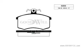 Тормозные колодки GOODWILL для LADA KALINA седан (1118) 1.6
