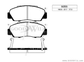 Дисковой тормозной механизм GOODWILL для HONDA LEGEND II (KA) 3.2 i 24V (KA7)