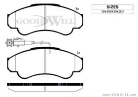 Тормозные колодки GOODWILL для FIAT DUCATO c бортовой платформой/ходовая часть (230_) 2.5 TDI
