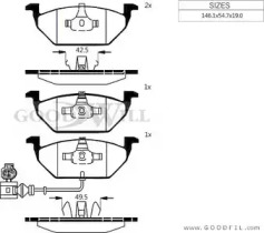 Дисковой тормозной механизм GOODWILL для VW BORA Variant (1J6) 1.4 16V