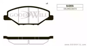 Тормозные колодки GOODWILL для VW POLO (6R, 6C) 1.4 BiFuel
