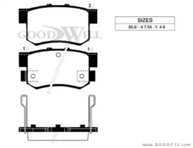 Дисковой тормозной механизм GOODWILL для SUZUKI SX4 (EY, GY) 1.6 VVT 4x4 (RW 416)