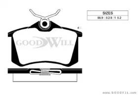 Тормозные колодки GOODWILL для VW POLO (6R, 6C) 1.4 BiFuel