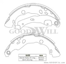 Барабанный тормозной механизм GOODWILL для NISSAN MICRA IV (K13) 1.2 DIG-S