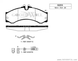Дисковой тормозной механизм GOODWILL для MERCEDES-BENZ SPRINTER 3-t Фургон (903) 308 CDI