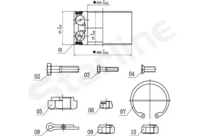 Подшипник ступицы колеса STARLINE для VW GOLF II (19E, 1G1) 1.8 i Cat Syncro