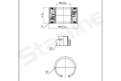 Подшипник ступицы колеса STARLINE для PEUGEOT 205 I (741A/C) 1.7 Diesel