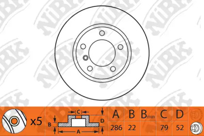 Тормозной диск NiBK для BMW 3 Compact (E36) 318 ti