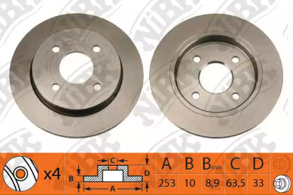 Тормозной диск NiBK для FORD FOCUS седан (DFW) 1.8 16V