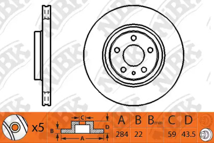 Тормозной диск NiBK для ALFA ROMEO 164 (164_) 2.5 V6