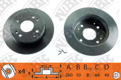 Дисковой тормозной механизм NiBK для HONDA ACCORD IV (CB) 2.2 i 16V (CB7)
