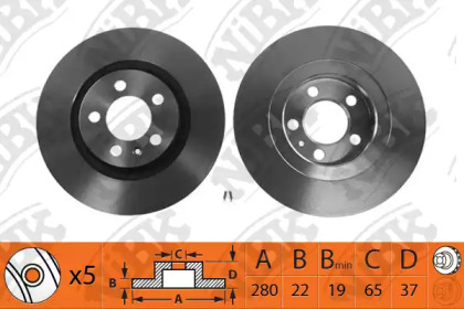 Дисковой тормозной механизм NiBK для VW BORA Variant (1J6) 1.4 16V