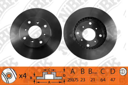 Тормозной диск NiBK для HONDA PRELUDE IV (BB_) 2.0 i 16V (BB3)