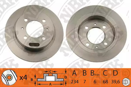 Дисковой тормозной механизм NiBK для NISSAN SUNNY III Liftback (N14) 2.0 D