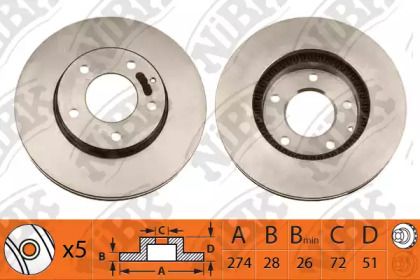 Дисковой тормозной механизм NiBK для MAZDA XEDOS 9 (TA) 2.3 24V