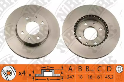 Дисковой тормозной механизм NiBK для NISSAN ALMERA I (N15) 2.0 D