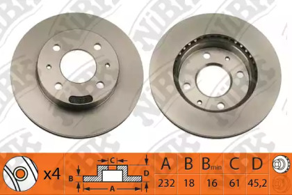 Дисковой тормозной механизм NiBK для NISSAN ALMERA I (N15) 1.4 GX,LX