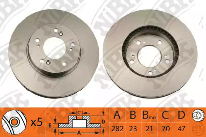 Тормозной диск NiBK для HONDA PRELUDE V (BB_) 2.2 16V (BB6, BB8)