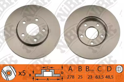 Тормозной диск NiBK для FORD FOCUS III седан 1.6 Ti