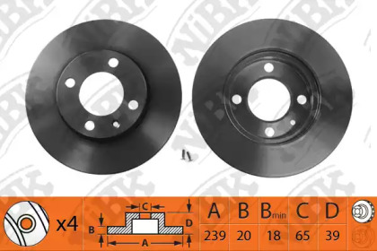 Тормозной диск NiBK для VW PASSAT Variant (33) 1.6 i