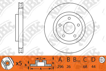 Дисковой тормозной механизм NiBK для NISSAN JUKE (F15) 1.6 DIG-T 4x4