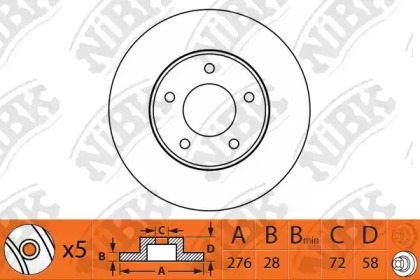 Тормозной диск NiBK для MAZDA MPV I (LV) 2.5 TD
