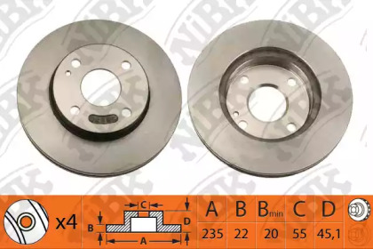 Дисковой тормозной механизм NiBK для MAZDA 323 S IV (BG) 1.8 16V Turbo 4WD