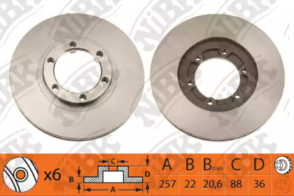 Тормозной диск NiBK для ISUZU CAMPO (KB) 2.2 D (KBD27)