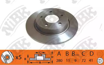 Тормозной диск NiBK для MAZDA 3 седан (BL) 2.0 MZR DISI