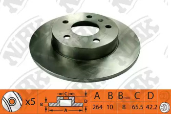 Тормозной диск NiBK для CHEVROLET VIVA 1.8