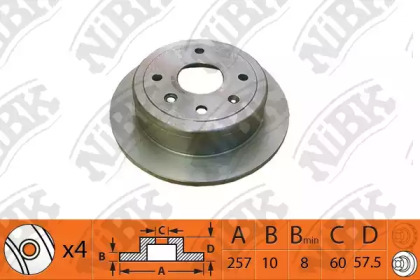 Тормозной диск NiBK для CHEVROLET NUBIRA седан 2.0 D
