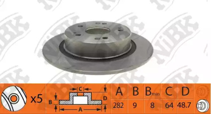 Дисковой тормозной механизм NiBK для HONDA ACCORD VIII универсал (CW) 2.2 i-DTEC (CW3)