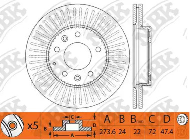Тормозной диск NiBK для MAZDA 626 V Station Wagon (GW) 2.0 Turbo DI