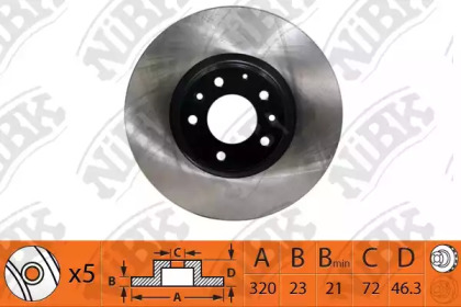 Дисковой тормозной механизм NiBK для MAZDA 6 Hatchback (GG) 2.3