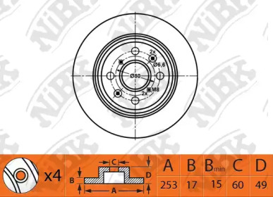 Дисковой тормозной механизм NiBK для SUZUKI WAGON R+ (MM) 1.3 (RB 413)