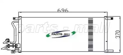 Конденсатор PARTS-MALL для FORD TRANSIT Фургон (E_ _) 2.5 DI (EAL, EAS)