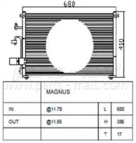 Кондиционер PARTS-MALL для CHEVROLET EPICA (KL1_) 2.0