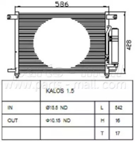 Кондиционер PARTS-MALL для CHEVROLET AVEO седан (T250, T255) 1.5