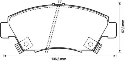 Тормозные колодки JURID для HONDA CIVIC VII купе (EM2) 1.6 i