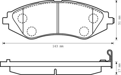 Тормозные колодки JURID для CHEVROLET NUBIRA седан 2.0 D