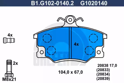 Тормозные колодки GALFER для ALFA ROMEO 146 (930_) 1.7 i.e. 16V (930.B1)